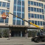 telescopic boom wheeled excavators