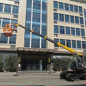 telescopic boom wheeled excavators